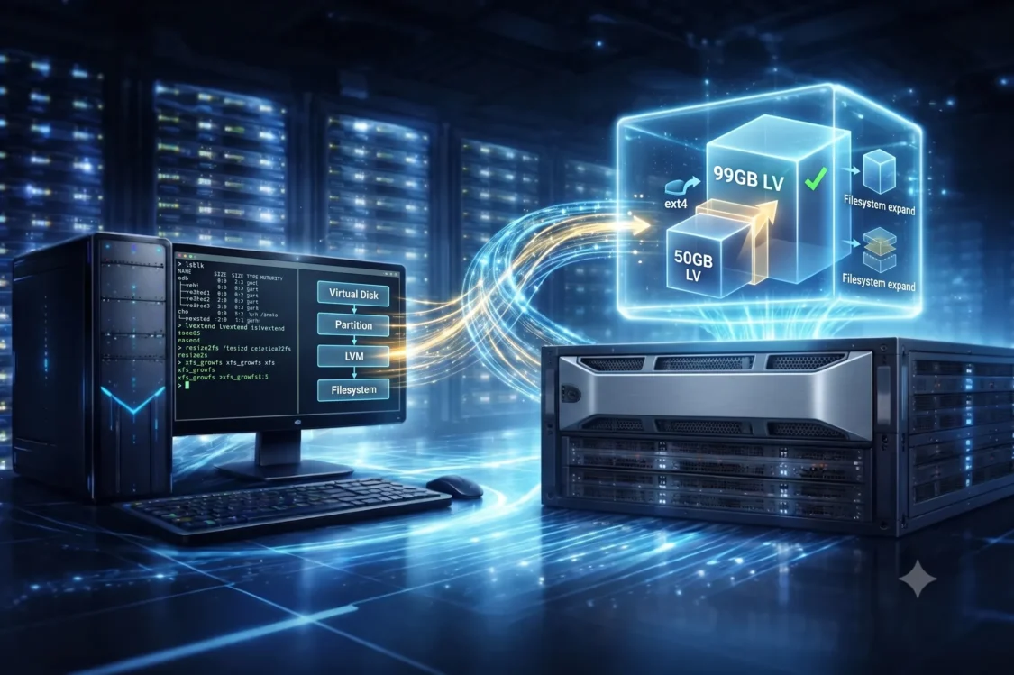 How to Expand a Linux VM Disk and Filesystem Without Rebooting